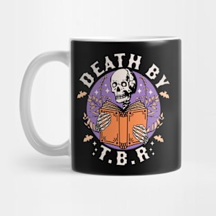 Death By T.B.R To Be Read Skeleton Reading Book Bookish Mug